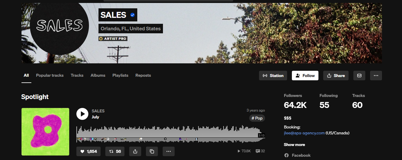 SoundCloud profile screenshot — After Promotion